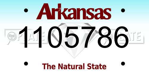 1105786 Arkansas License Plate