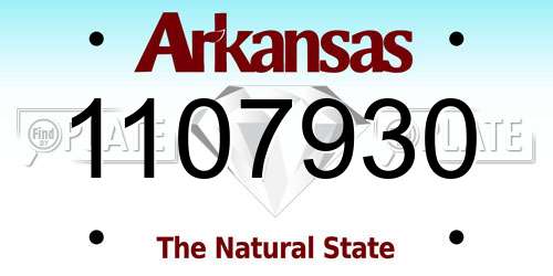 1107930 Arkansas License Plate