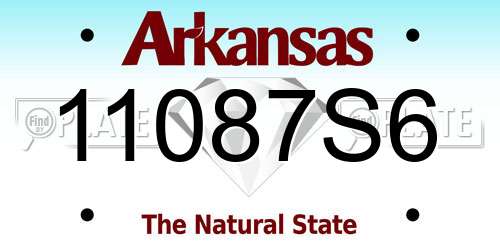 11087S6 Arkansas License Plate
