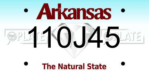 110J45 Arkansas License Plate