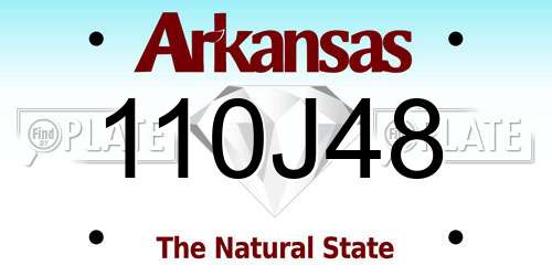 110J48 Arkansas License Plate