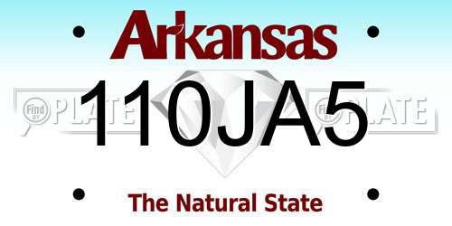 110JA5 Arkansas License Plate