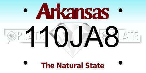 110JA8 Arkansas License Plate