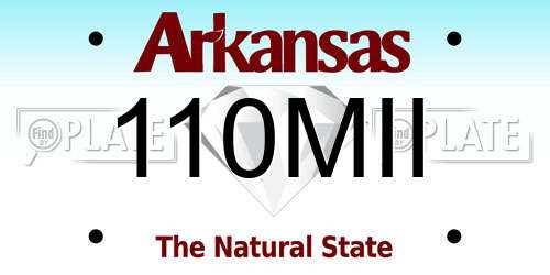 110MII Arkansas License Plate