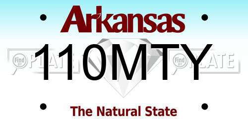 110MTY Arkansas License Plate