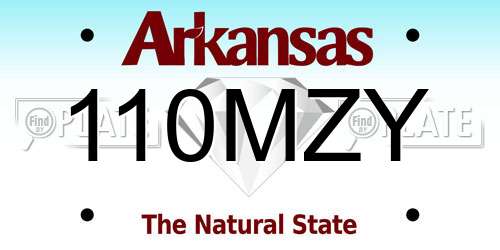 110MZY Arkansas License Plate