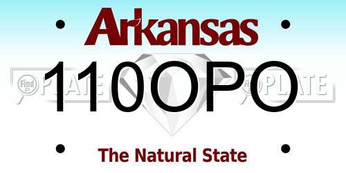 110OPO Arkansas License Plate