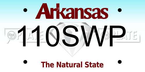 110SWP Arkansas License Plate