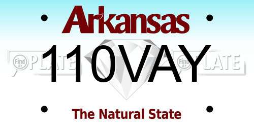 110VAY Arkansas License Plate