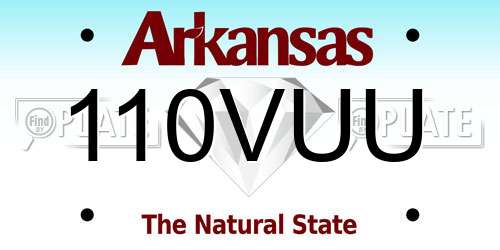 110VUU Arkansas License Plate