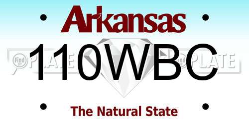 110WBC Arkansas License Plate