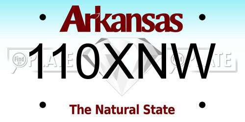 110XNW Arkansas License Plate