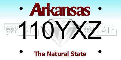 110YXZ Arkansas License Plate