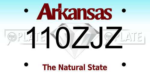 110ZJZ Arkansas License Plate