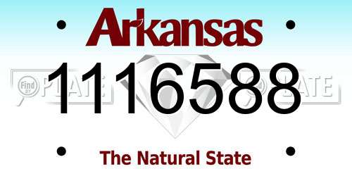 1116588 Arkansas License Plate