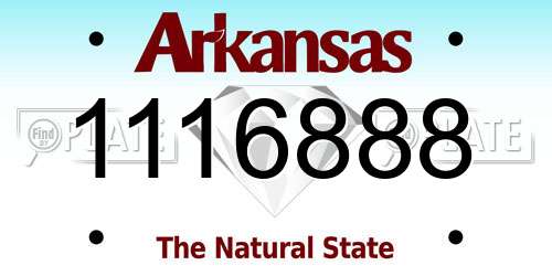1116888 Arkansas License Plate