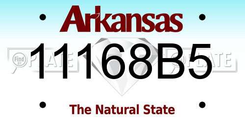 11168B5 Arkansas License Plate