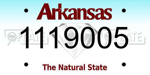 1119005 Arkansas License Plate