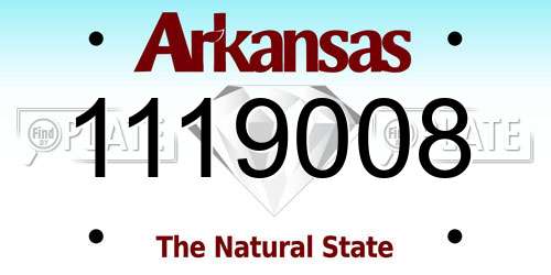 1119008 Arkansas License Plate