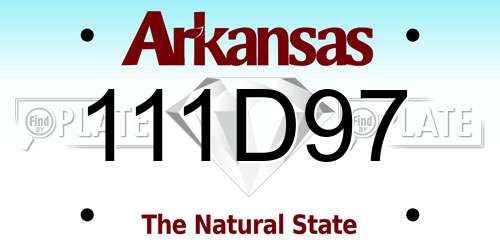 111D97 Arkansas License Plate