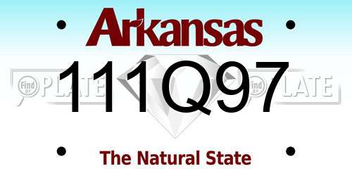 111Q97 Arkansas License Plate