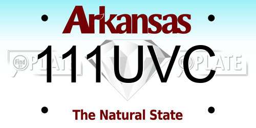 111UVC Arkansas License Plate
