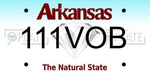 111VOB Arkansas License Plate