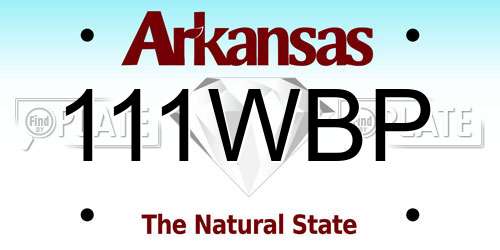 111WBP Arkansas License Plate