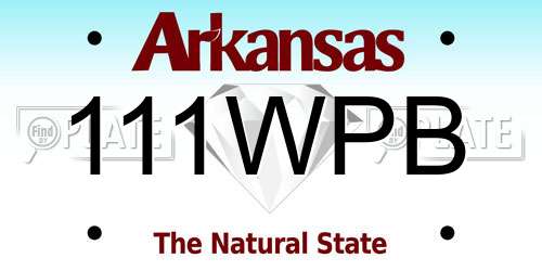 111WPB Arkansas License Plate