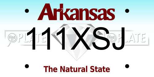 111XSJ Arkansas License Plate
