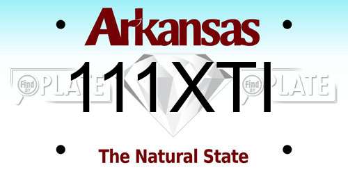111XTI Arkansas License Plate