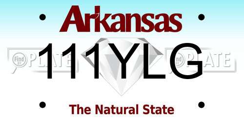 111YLG Arkansas License Plate