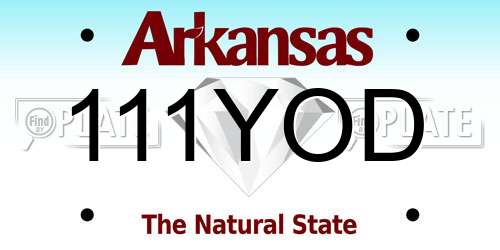 111YOD Arkansas License Plate