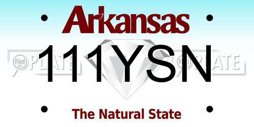 111YSN Arkansas License Plate