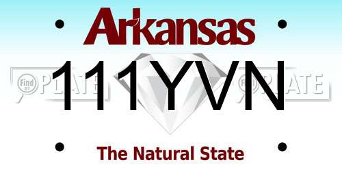 111YVN Arkansas License Plate