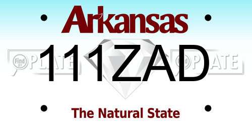 111ZAD Arkansas License Plate