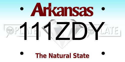 111ZDY Arkansas License Plate
