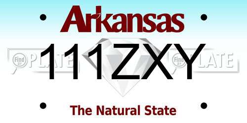 111ZXY Arkansas License Plate