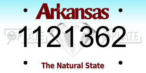 1121362 Arkansas License Plate