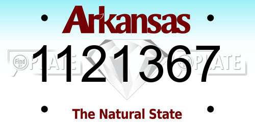 1121367 Arkansas License Plate