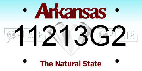 11213G2 Arkansas License Plate