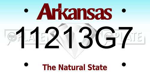 11213G7 Arkansas License Plate