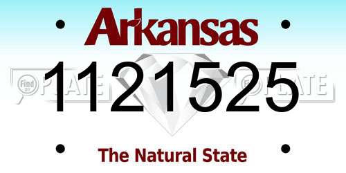 1121525 Arkansas License Plate