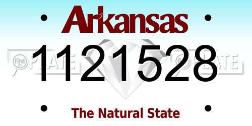 1121528 Arkansas License Plate