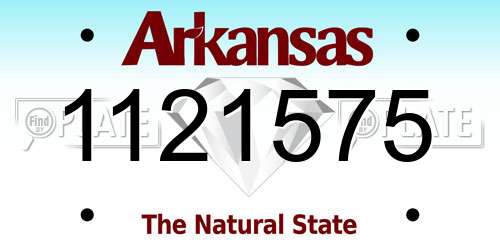 1121575 Arkansas License Plate