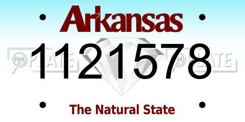1121578 Arkansas License Plate
