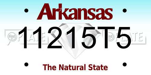 11215T5 Arkansas License Plate