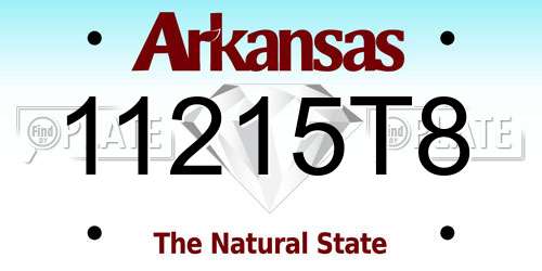 11215T8 Arkansas License Plate