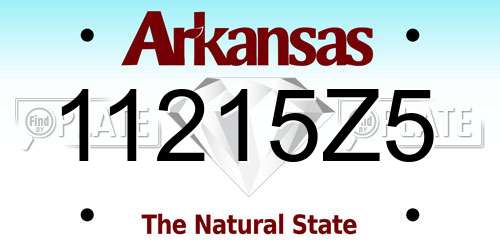 11215Z5 Arkansas License Plate