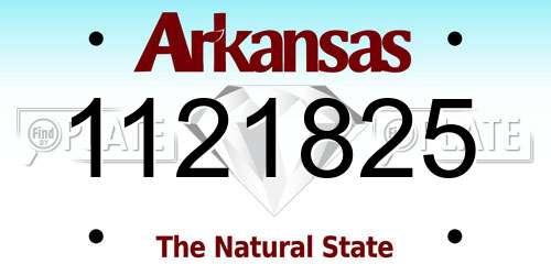 1121825 Arkansas License Plate